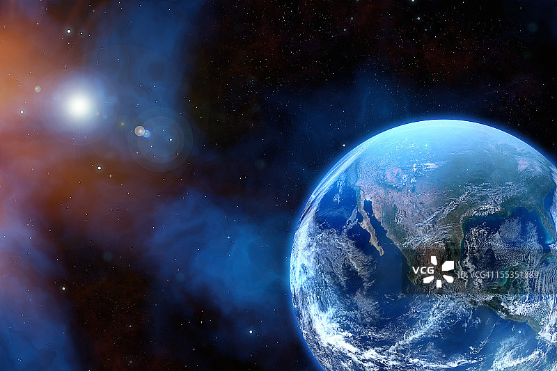 带有星星的地球图片素材