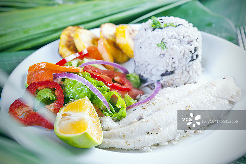 哥斯达黎加传统鱼肉卡萨多图片素材