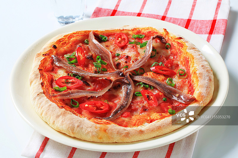 凤尾鱼披萨图片素材