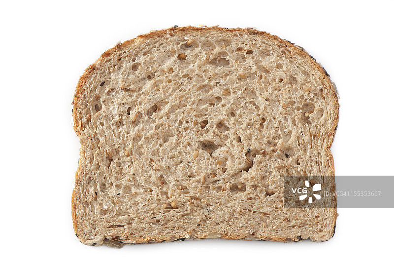 带剪切路径的杂粮面包片图片素材