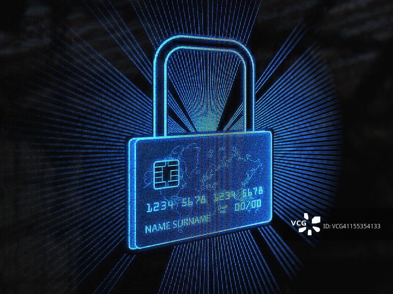 安全信用卡（蓝色）图片素材