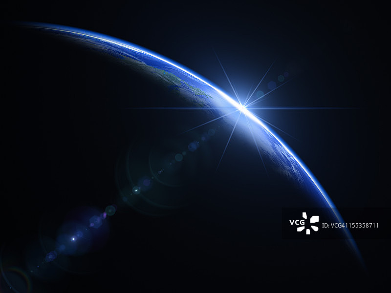 太空中的日出图片素材