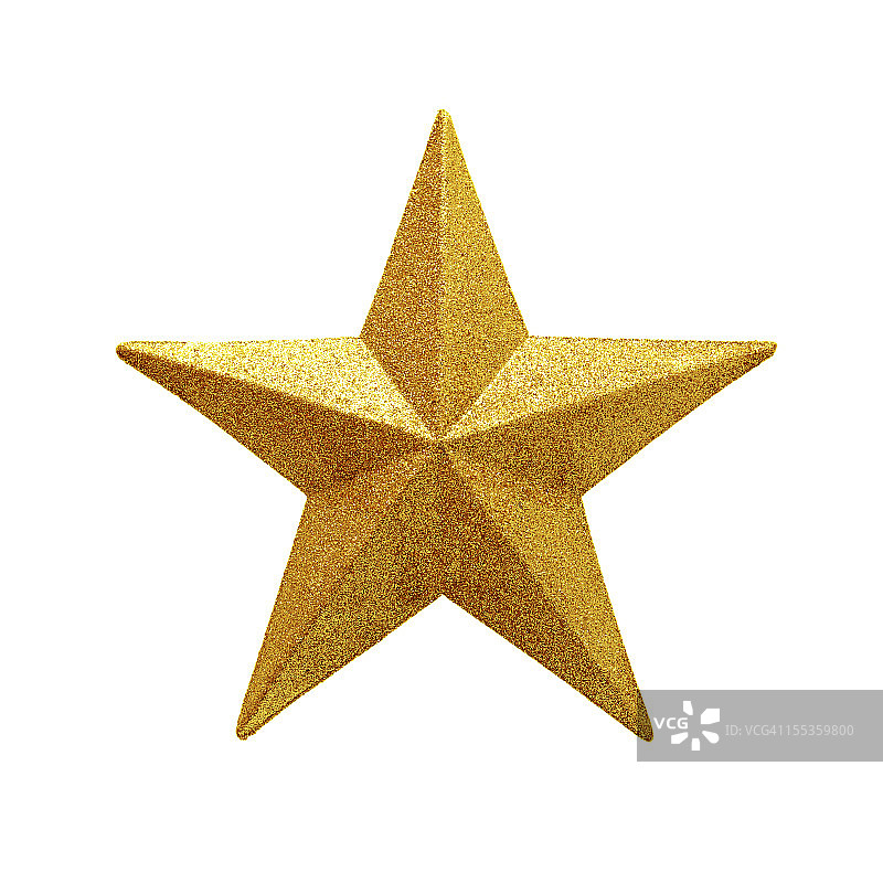 白色背景上孤立的金色五角星图片素材