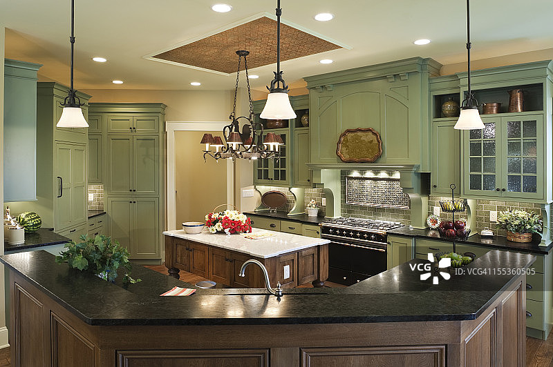 乡村风格住宅定制厨房图片素材