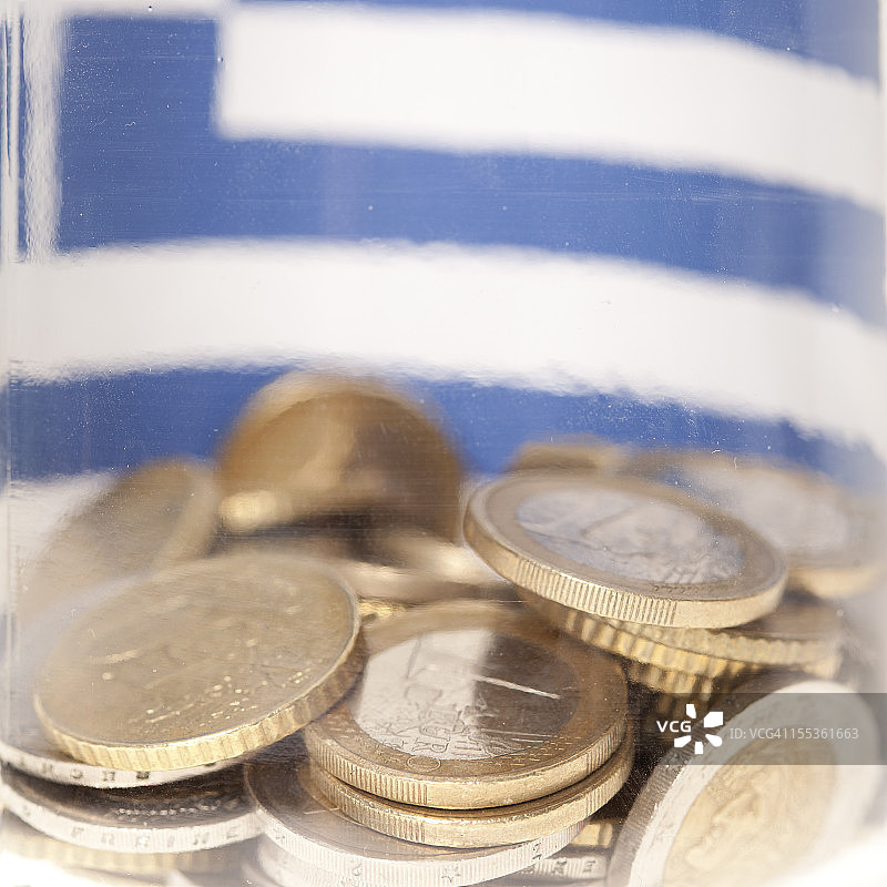 欧洲金融危机，希腊退出欧元区概念图片素材