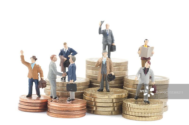 工作与金钱：不同工资的员工图片素材