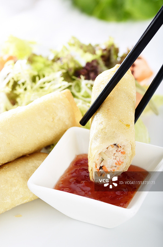 炸春卷图片素材
