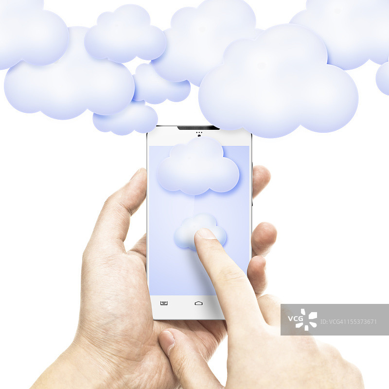 触摸云计算图片素材