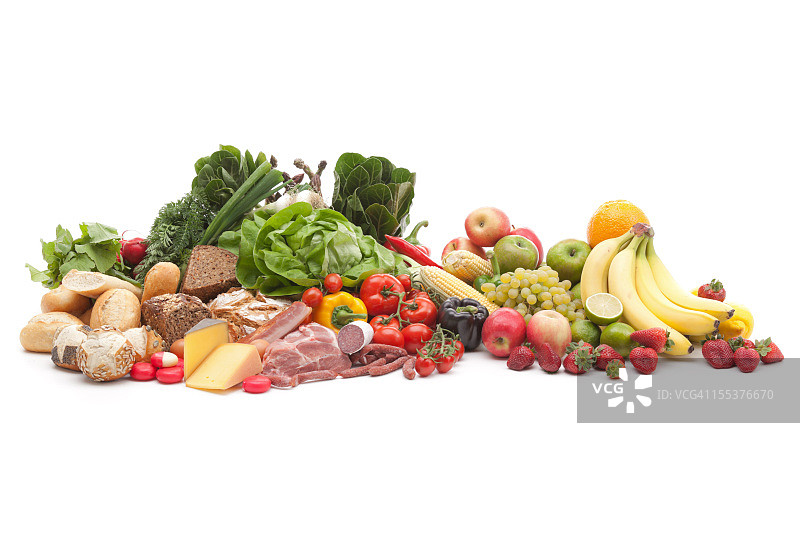 白色背景上的新鲜食材图片素材