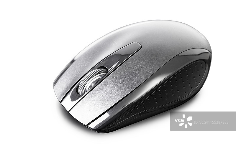 白色背景上的新型黑色无线电脑鼠标图片素材