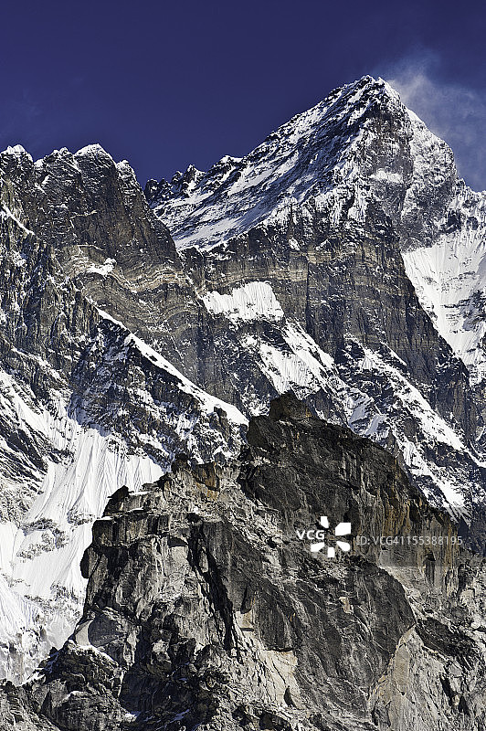 洛子峰，海拔8516米，喜马拉雅山脉，尼泊尔图片素材