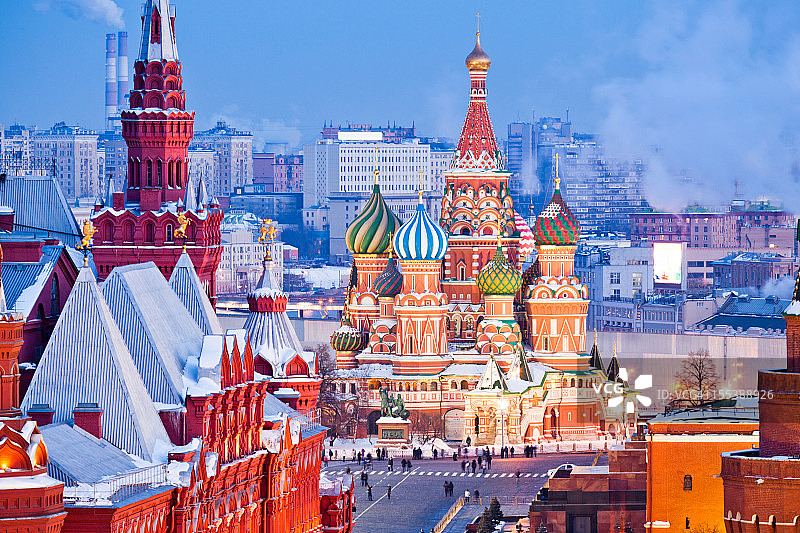 莫斯科冬夜景色图片素材