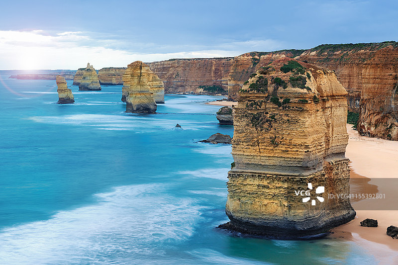 澳大利亚维多利亚州大洋路十二使徒岩日落（XXXL）图片素材