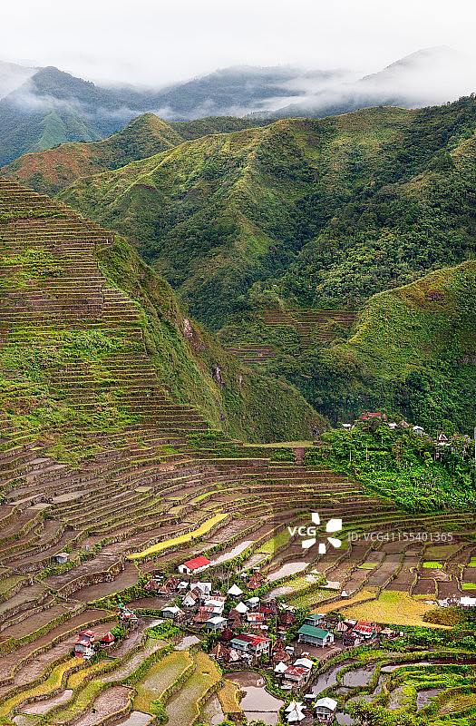 巴纳韦梯田全景照片图片素材