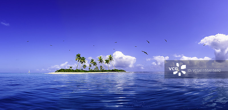 加勒比海的热带岛屿图片素材
