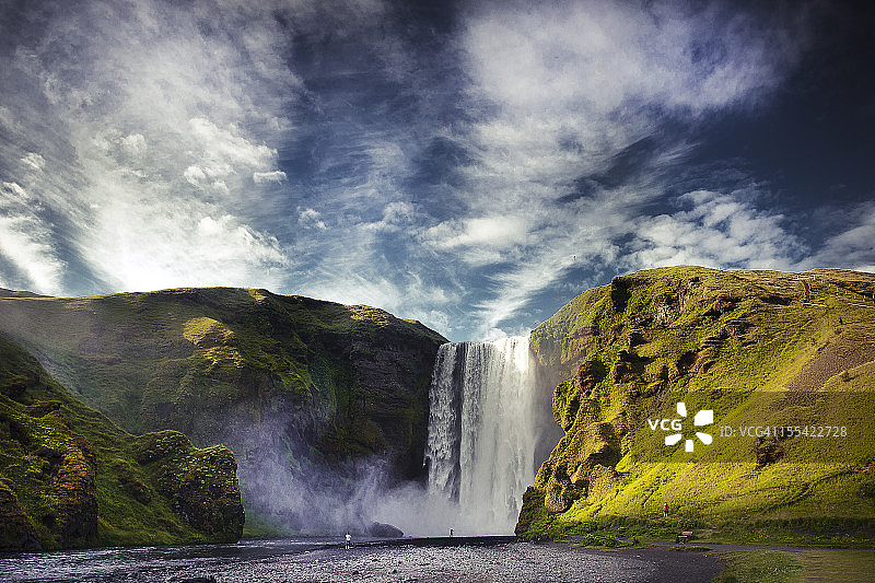 斯科加瀑布图片素材