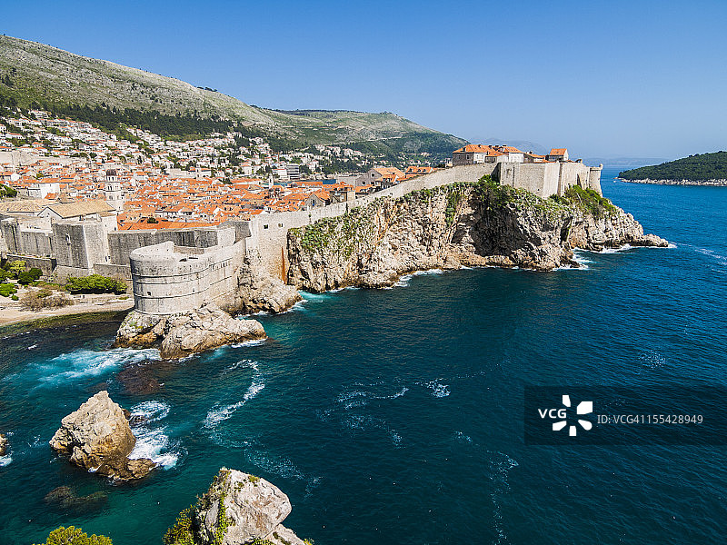 亚得里亚海上的杜布罗夫尼克要塞图片素材