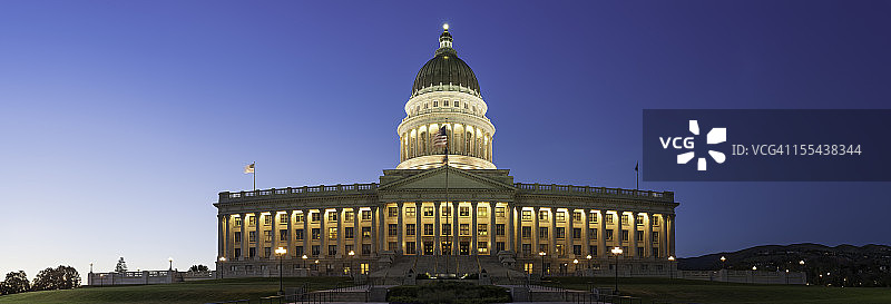 犹他州议会大厦夜景（盐湖城）图片素材