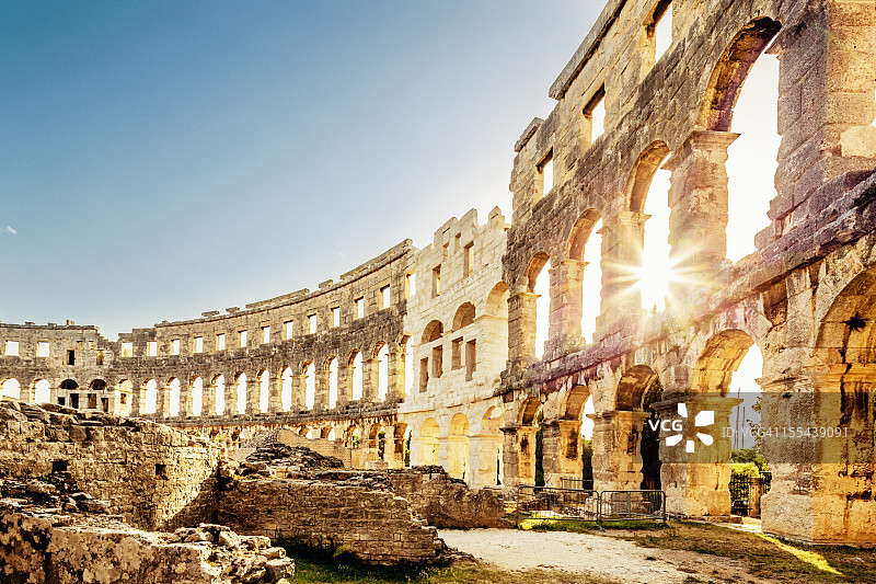 克罗地亚普拉圆形剧场地标图片素材