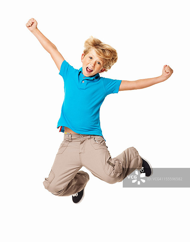 兴奋的年轻男孩（已抠图）图片素材