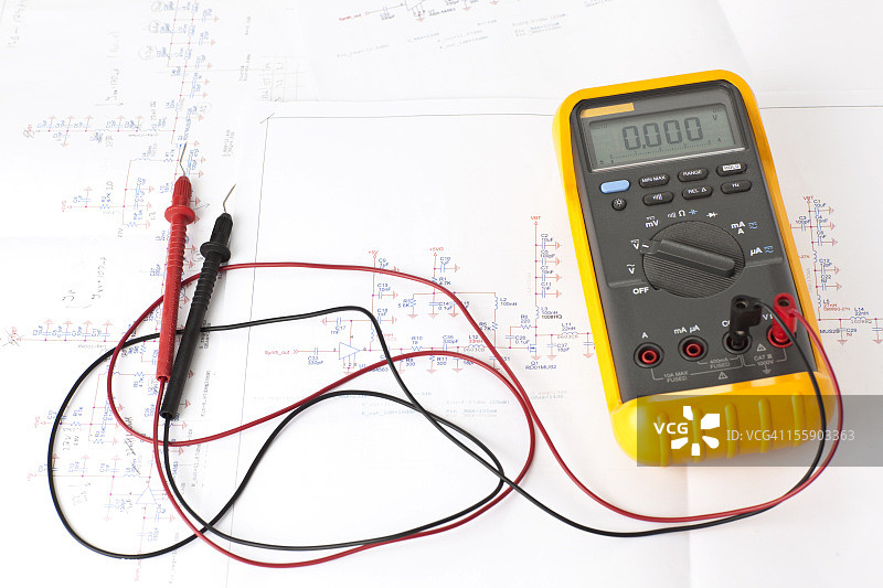 电子线路图上的万用表工具图片素材