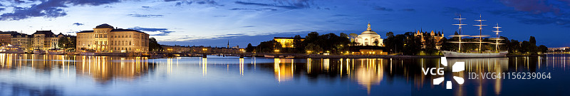 斯德哥尔摩黎明全景，瑞典图片素材