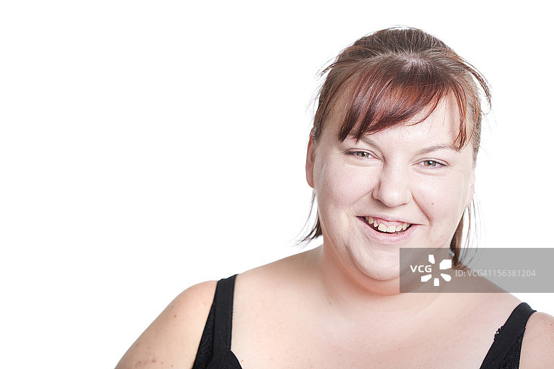 白色背景上的超重女性图片素材