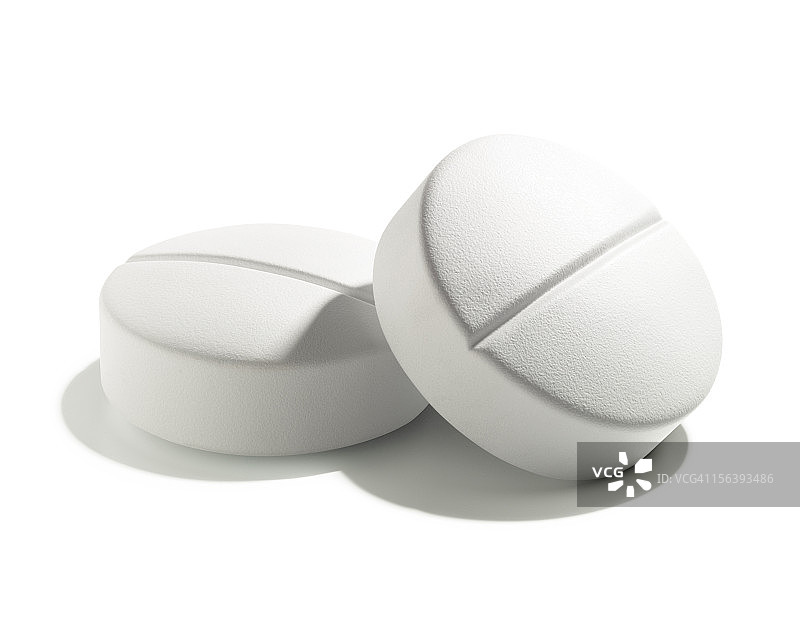 白色背景上的白色药丸图片素材