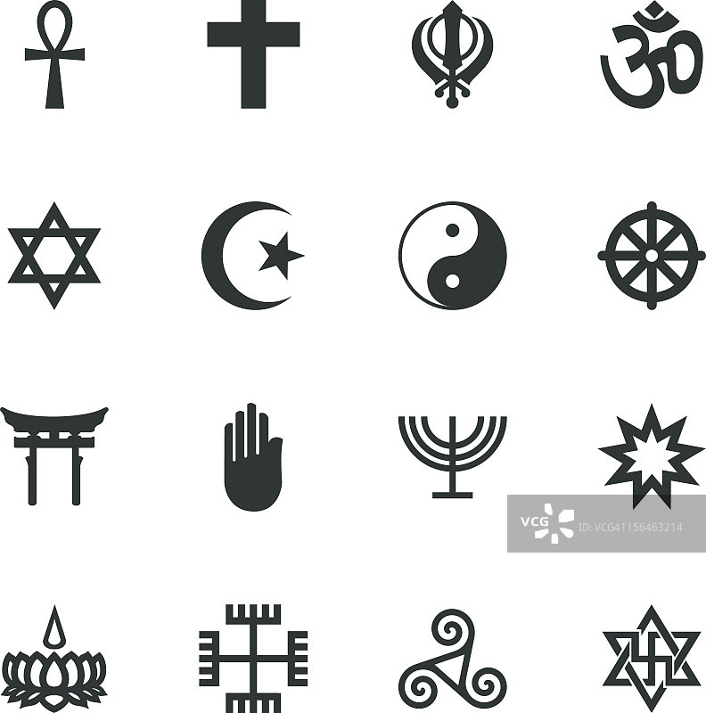宗教剪影图标图片素材