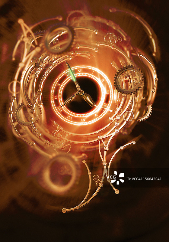 时钟机械零件分解图图片素材