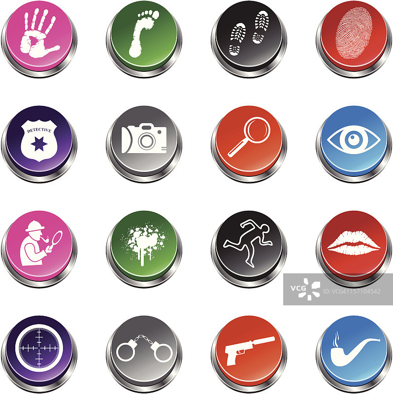 侦探图标 - 3D按钮系列图片素材