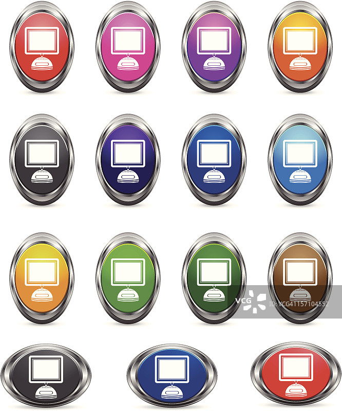 电脑显示器长宽椭圆图标图片素材