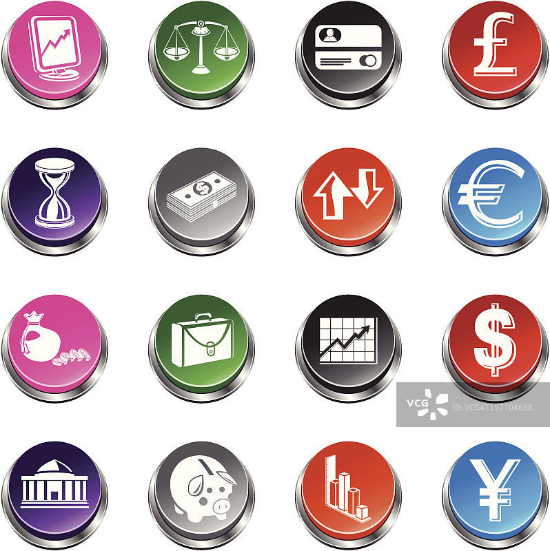 银行和金融图标 - 3D按钮系列图片素材