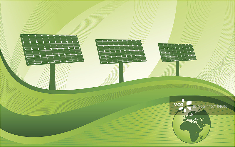 绿色星球太阳能图片素材