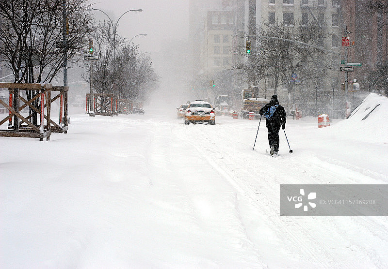 纽约市暴风雪图片素材