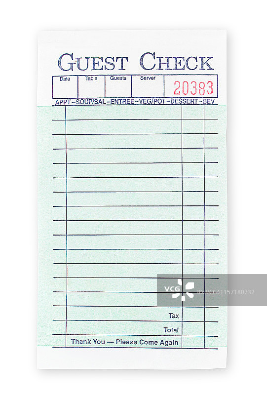 空白账单（带剪切路径）图片素材