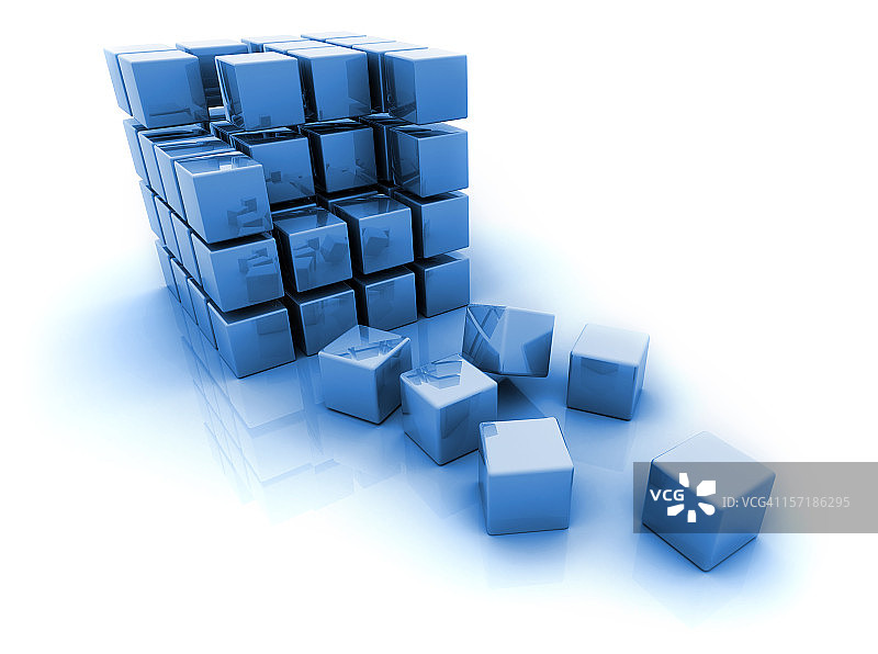 蓝色3D方块图片素材