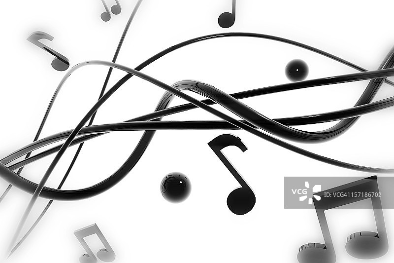 3D渲染的音符背景图片素材