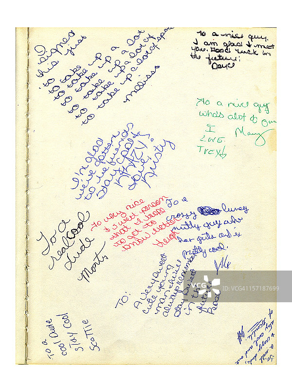 高中毕业纪念册笔记（Grunge）图片素材