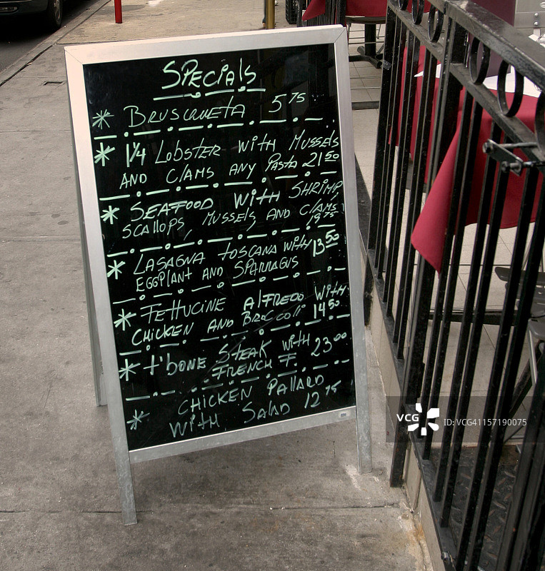 纽约市意大利咖啡馆菜单图片素材