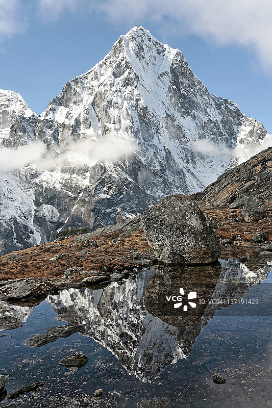 昆布喜马拉雅山的卓拉策峰图片素材