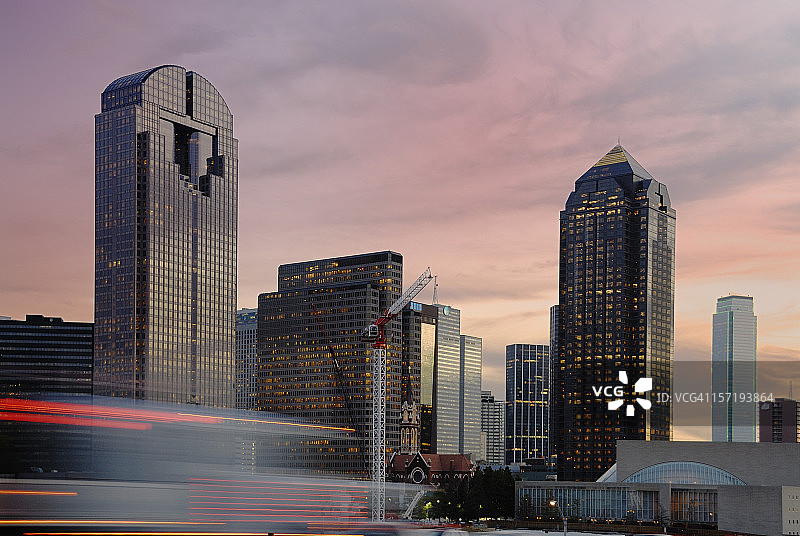 达拉斯城市黄昏景色图片素材