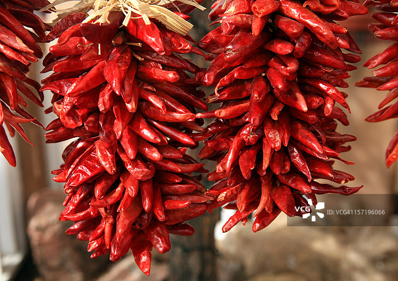 悬挂的辣椒串，圣达菲图片素材
