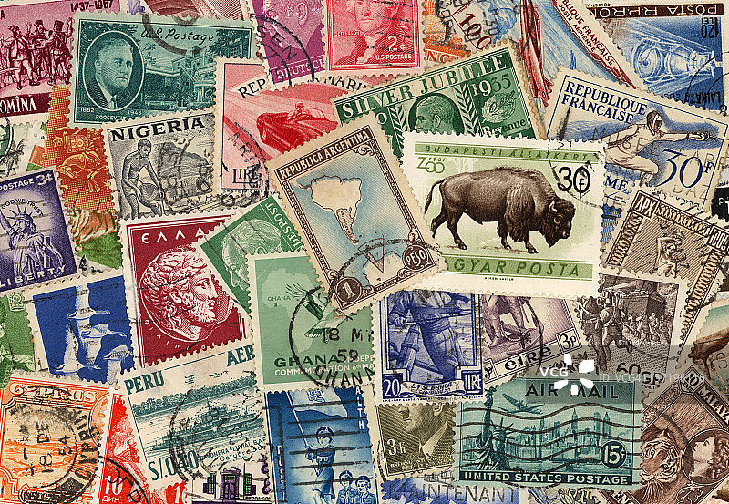 邮票收藏图片素材