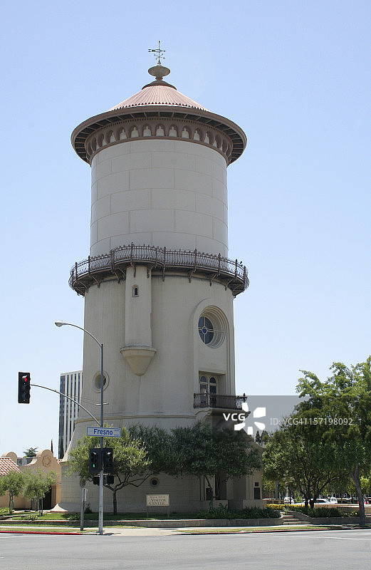 加利福尼亚州弗雷斯诺市历史水塔图片素材