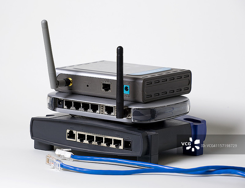 无线路由器和网线图片素材