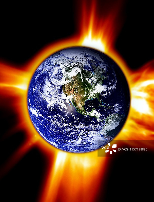 燃烧的地球图片素材