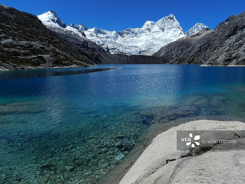 库里科查湖与圣克鲁斯山图片素材