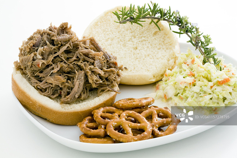 美式手撕猪肉烧烤三明治图片素材