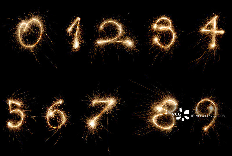 烟花棒数字图片素材